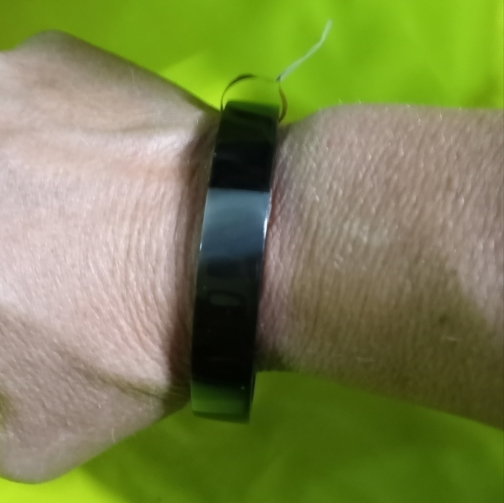 Black gray solid Bangle bracelet